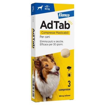 AdTab Compresse Masticabili Cani 22-45 kg, 3 pz AdTab Compresse Masticabili Cani 22-45 kg, 3 pz